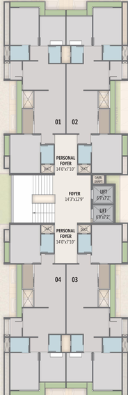 Floor Plan of Shanu Pratham Heights in Sola, Ahmedabad - Image 106444