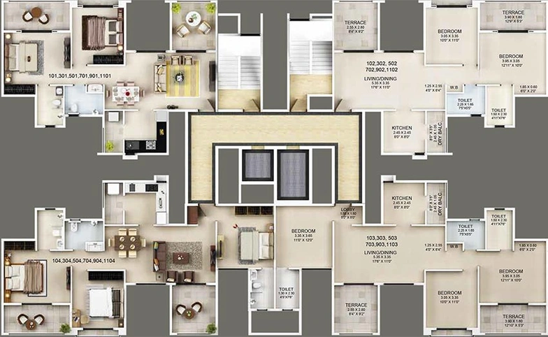 Floor Plan of Guardian Eastern Meadows in Kharadi, Pune - Image 183186