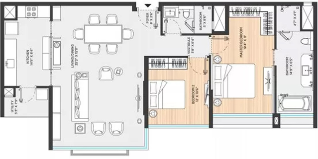 2 BHK Flat in Bhartiya The Leela Residences in Thanisandra, Bangalore - Image 693507