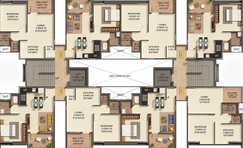 Floor Plan of Espree Eminence in Wadgaon Sheri, Pune - Image 183178