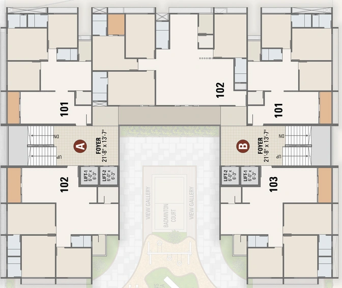 Floor Plan of Gopinath Swarnim Shrushti in Adalaj, Gandhinagar - Image 102046