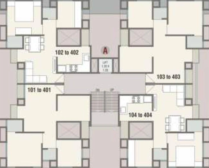 Floor Plan of Darshanam Sparsh in Gotri, Vadodara - Image 204419