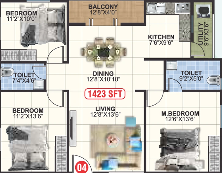 3 BHK Flat in DB Lakven Visishta in Kogilu, Bangalore - Image 693645