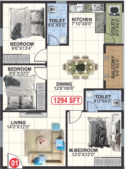 3 BHK Flat in DB Lakven Visishta in Kogilu, Bangalore - Image 693644