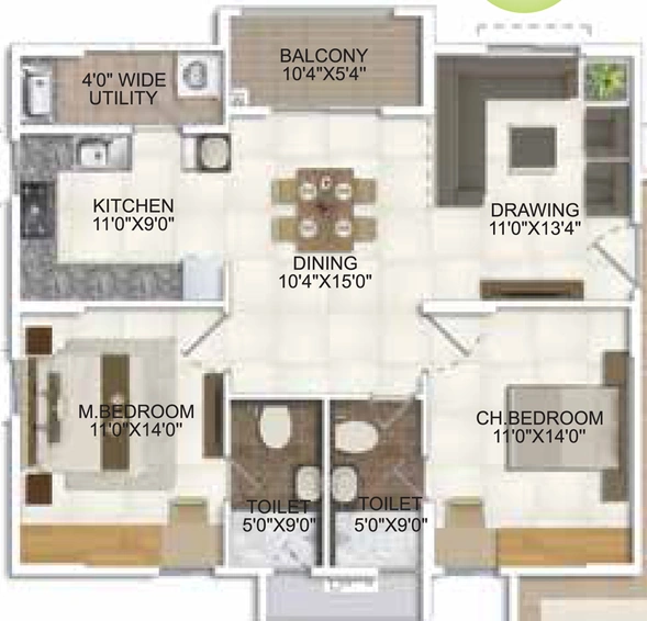 2 BHK Flat in DSR White Waters Phase 1 in Sarjapur, Bangalore - Image 693405