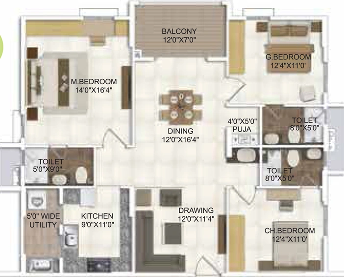 3 BHK Flat in DSR White Waters Phase 1 in Sarjapur, Bangalore - Image 693407