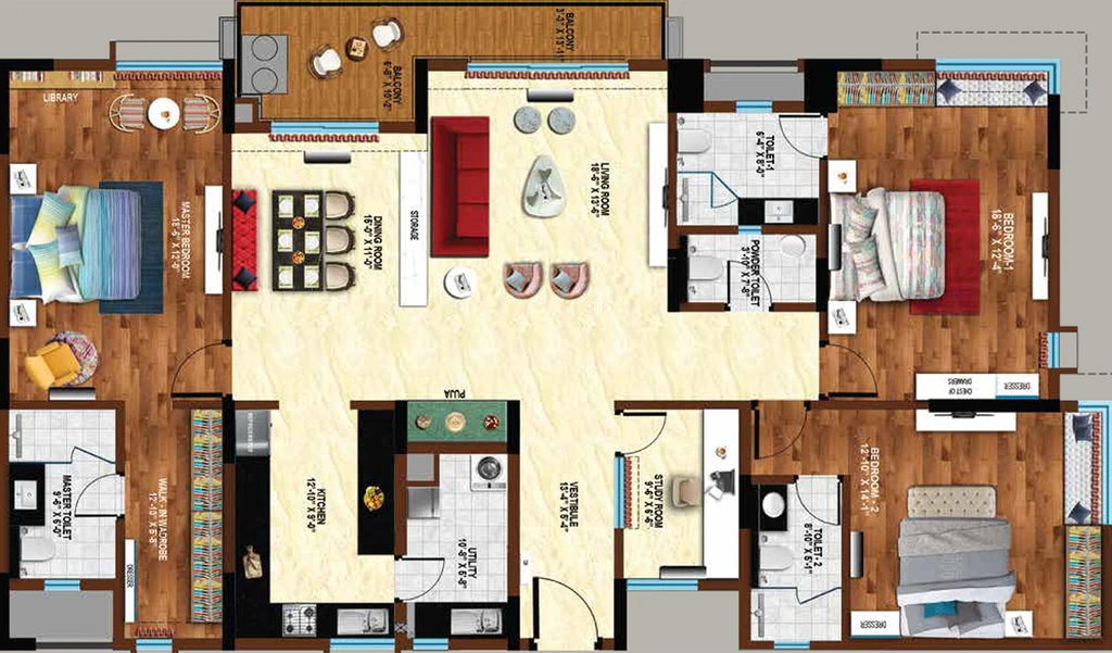 3 BHK Flat in Koncept Ambience Downtown in Banaswadi, Bangalore - Image 821622