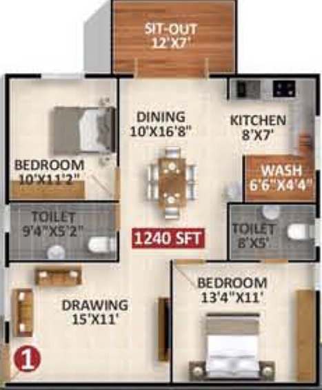 2 BHK Flat in VSR Tranquil in Horamavu, Bangalore - Image 819330