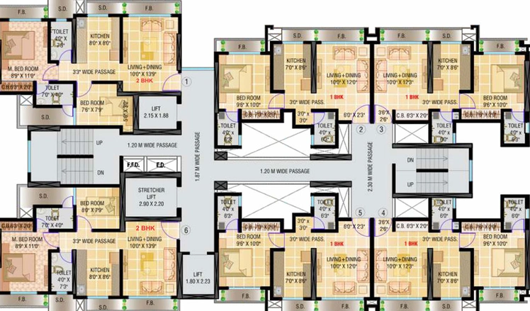 Floor Plan of JVM Tiara in Thane West, Thane - Image 20931