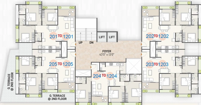 Floor Plan of Sagar Sky in Raysan, Gandhinagar - Image 102680