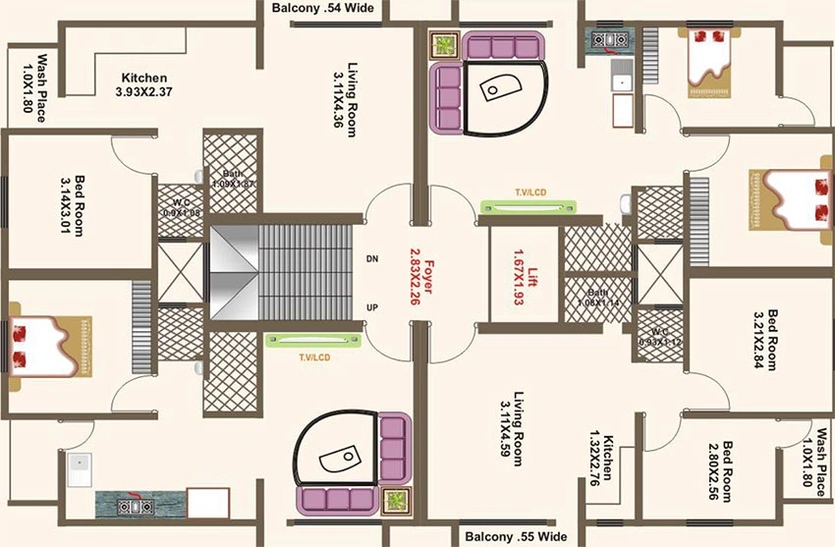 Floor Plan of Shree Hari Darshan Residency in Karadiya, Vadodara - Image 199212