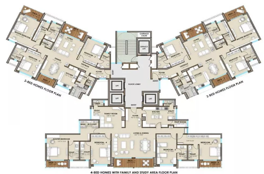 Floor Plan of Phoenix One in Rajajinagar, Bangalore - Image 102632