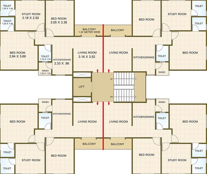Floor Plan of Ambe Residency in Vemali, Vadodara - Image 182407