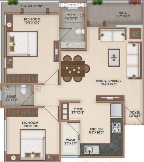 2 BHK Flat in Akshar Al Muqaam in Tandalja, Vadodara - Image 820466