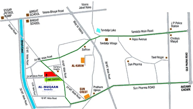 Location of Akshar Al Muqaam in Tandalja, Vadodara - Image 182235