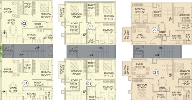 Floor Plan of Hinduja El Jardin in Thanisandra, Bangalore - Image 185726