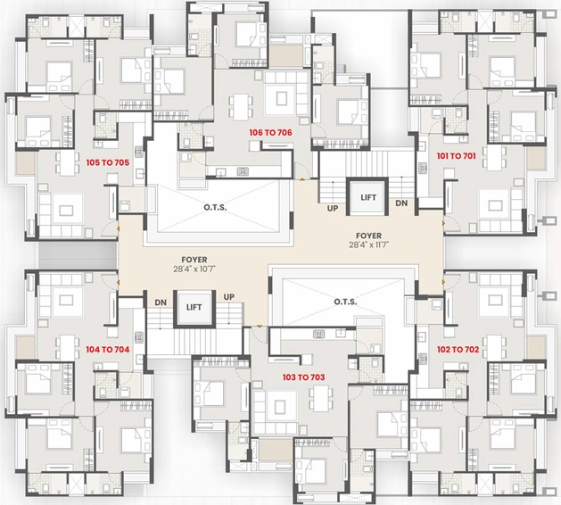 Floor Plan of Ashwamegh Lifestyle in Sargasan, Gandhinagar - Image 102687