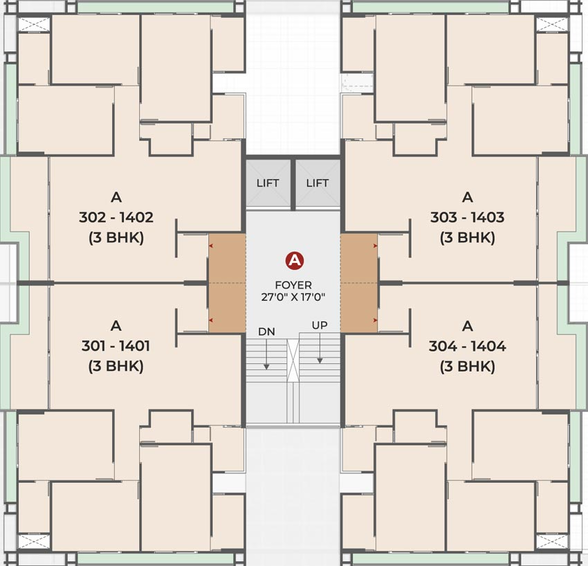 Floor Plan of Ganesh Vivanta in Vaishnodevi Circle, Ahmedabad - Image 123384