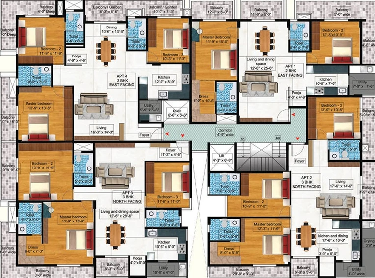 Floor Plan of RRBC Prashanti Balu Enclave in Basavanagudi, Bangalore - Image 186172