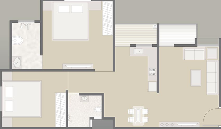 2 BHK Flat in Bhanderi Siddheshwar Hill Square in New Karelibaug, Vadodara - Image 827541