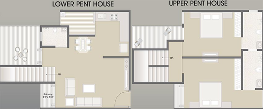 2 BHK Penthouse in Bhanderi Siddheshwar Hill Square in New Karelibaug, Vadodara - Image 827543