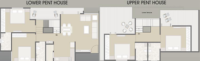 4 BHK Penthouse in Bhanderi Siddheshwar Hill Square in New Karelibaug, Vadodara - Image 827546