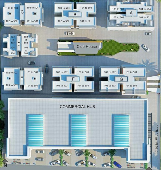 Master Plan of Bhanderi Siddheshwar Hill Square in New Karelibaug, Vadodara - Image 204862