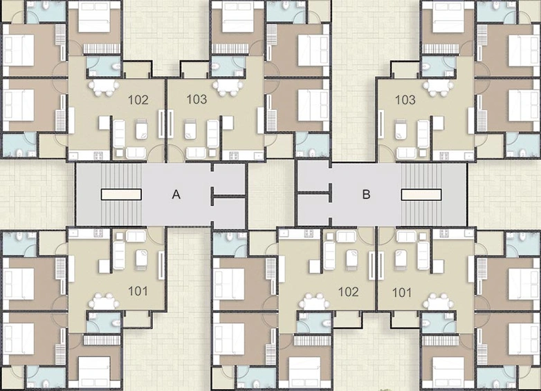 Floor Plan of Galaxy Landmark Prime in Tandalja, Vadodara - Image 185303