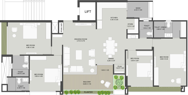 4 BHK Flat in Aastha Pramukh Viyana in Adalaj, Gandhinagar - Image 694179