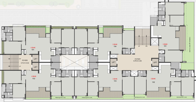 Floor Plan of Aastha Pramukh Viyana in Adalaj, Gandhinagar - Image 102295