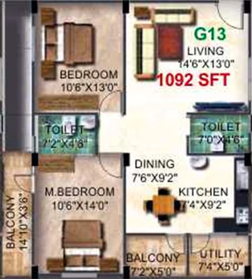 2 BHK Flat in Pyramid Watsonia in Yelahanka, Bangalore - Image 821187