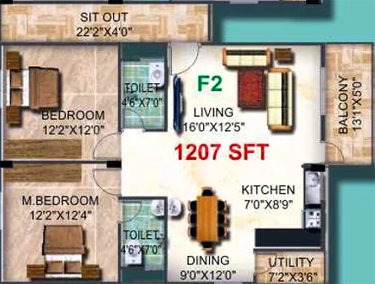 2 BHK Flat in Pyramid Watsonia in Yelahanka, Bangalore - Image 821188