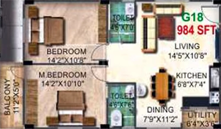 2 BHK Flat in Pyramid Watsonia in Yelahanka, Bangalore - Image 821186