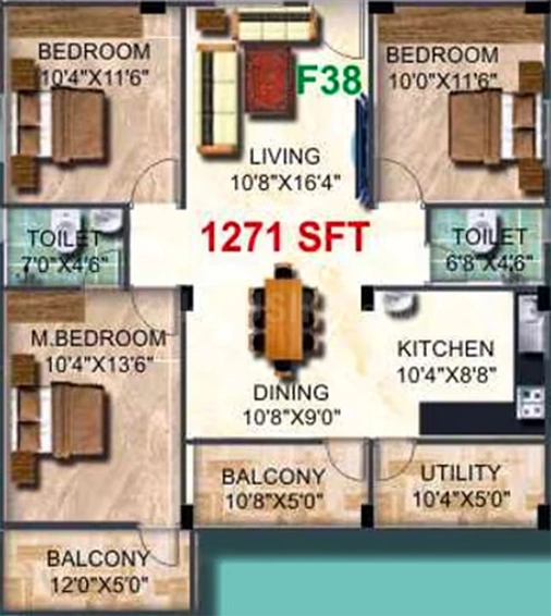 3 BHK Flat in Pyramid Watsonia in Yelahanka, Bangalore - Image 821189