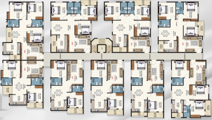 Floor Plan of Sowmya Skyla in Electronic City, Bangalore - Image 197958