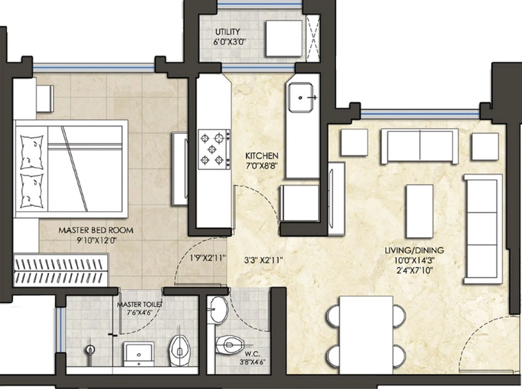 1 BHK Flat in Lodha Amara in Thane West, Thane - Image 778205