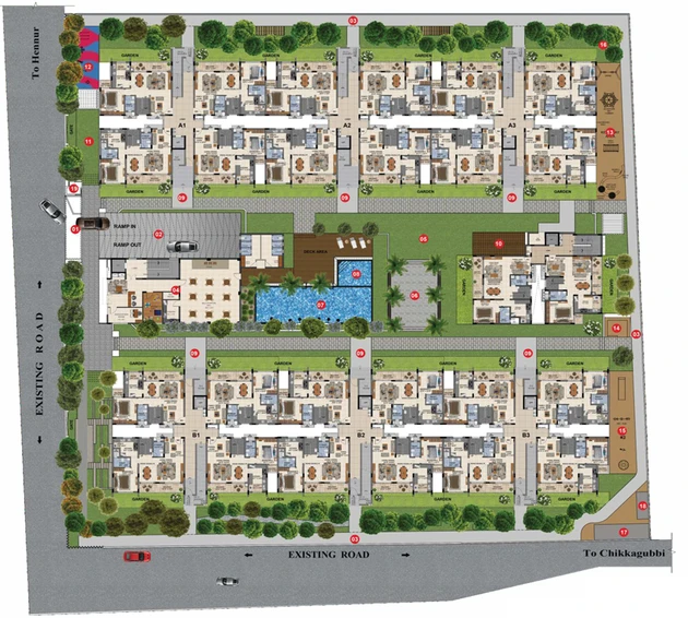 Master Plan of Radiance Floresta in Hennur Road, Bangalore - Image 102597