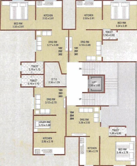 Floor Plan of Omkar Mauli Residency in Kevdabaug, Vadodara - Image 185973
