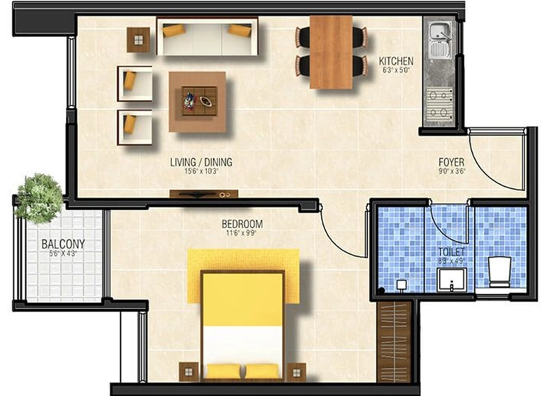 1 BHK Flat in GRC Subhiksha in Sarjapur, Bangalore - Image 696298