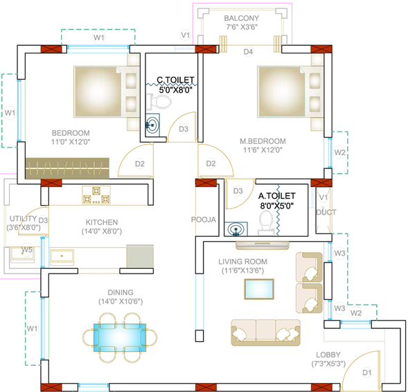 2 BHK Flat in Regal Prelude in KR Puram, Bangalore - Image 694485