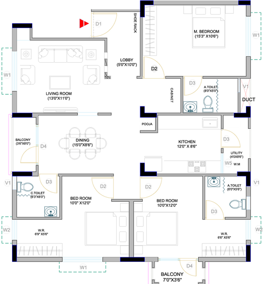 3 BHK Flat in Regal Prelude in KR Puram, Bangalore - Image 694488