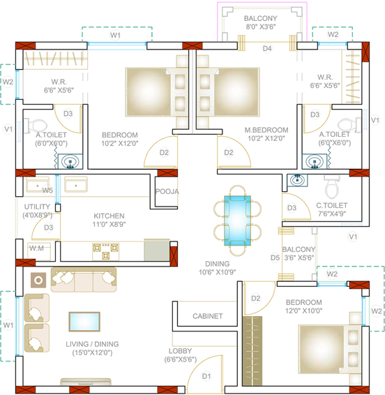 3 BHK Flat in Regal Prelude in KR Puram, Bangalore - Image 694486