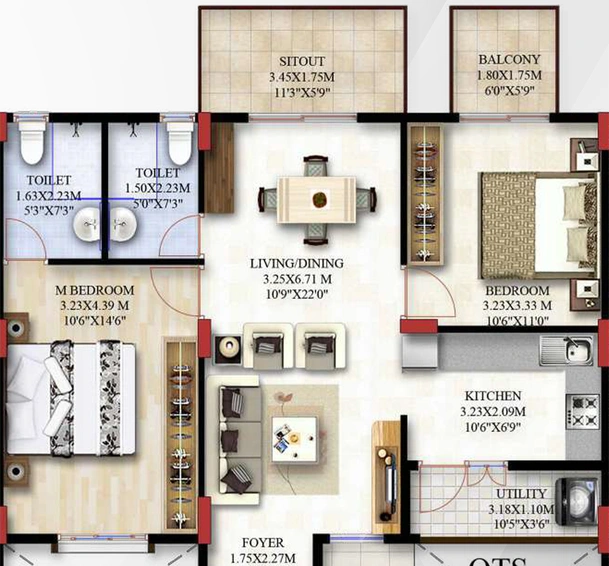 2 BHK Flat in Fineline Bliss in Rachenahalli, Bangalore - Image 821120