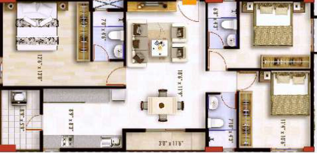 3 BHK Flat in Fineline Bliss in Rachenahalli, Bangalore - Image 821124