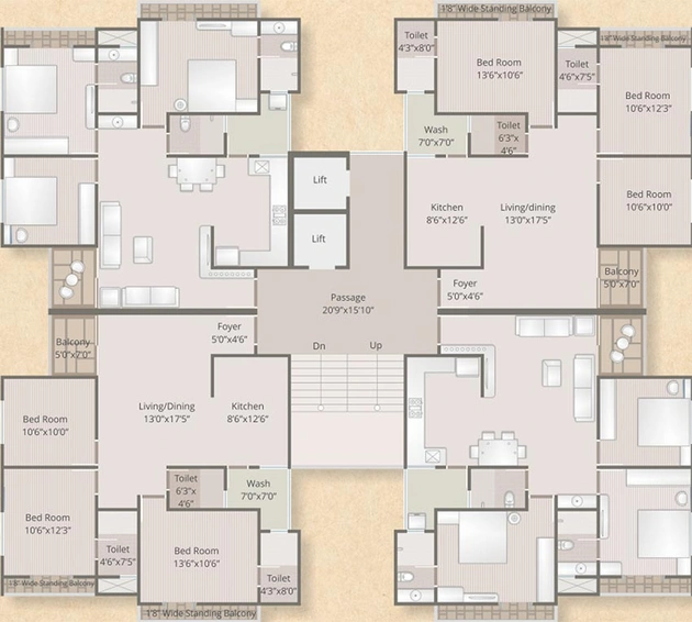 Floor Plan of Shikhar Orion Tower in Sama Savli Road, Vadodara - Image 193156