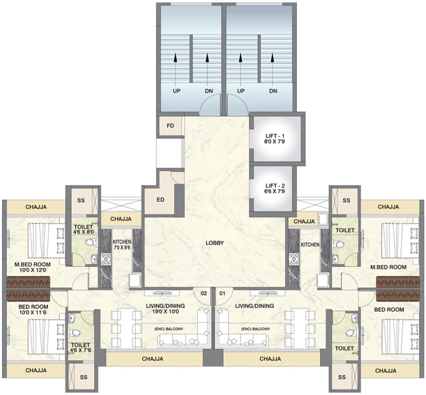 Floor Plan of Vinay Vivanta in Kharghar, Navi Mumbai - Image 35586