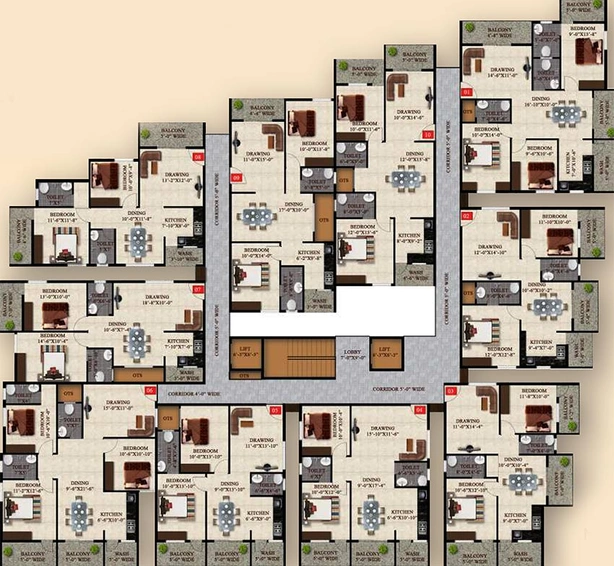 Floor Plan of Neighbourhood Elite in Jakkur, Bangalore - Image 185586
