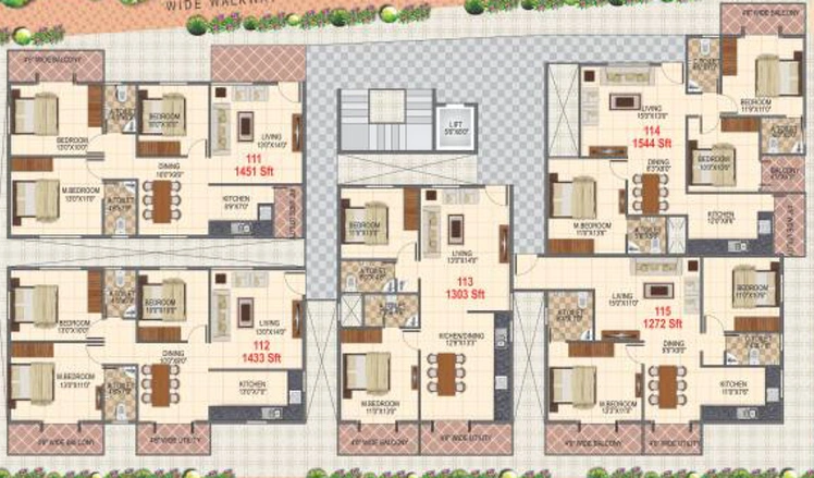 Floor Plan of Sumuk Square in Yelahanka, Bangalore - Image 102351