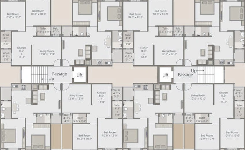 Floor Plan of Shree Hari Krishna Resicom in New Karelibaug, Vadodara - Image 199222