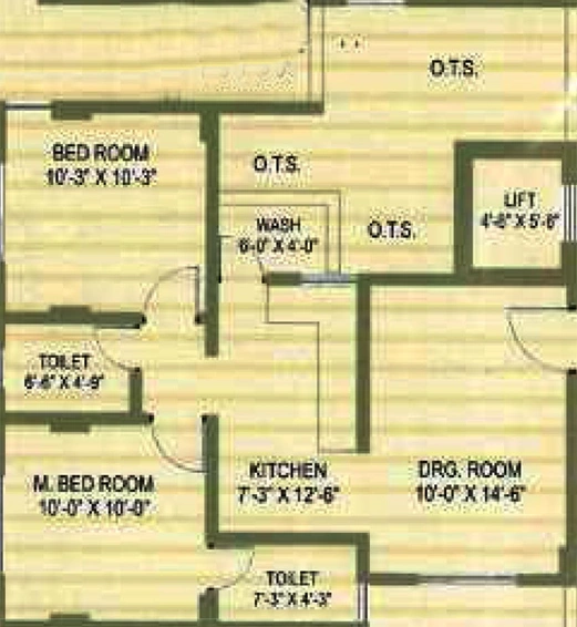 2 BHK Flat in Sitaram Shree Ram Residency in Chhani, Vadodara - Image 825724
